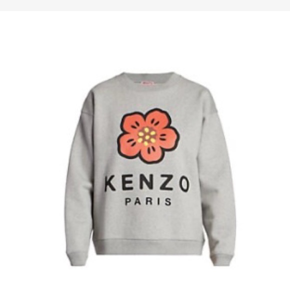 Kenzo Pearl Grey Graphic Sweatshirt Size Large